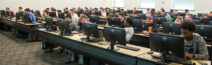 Students at work in a computer lab