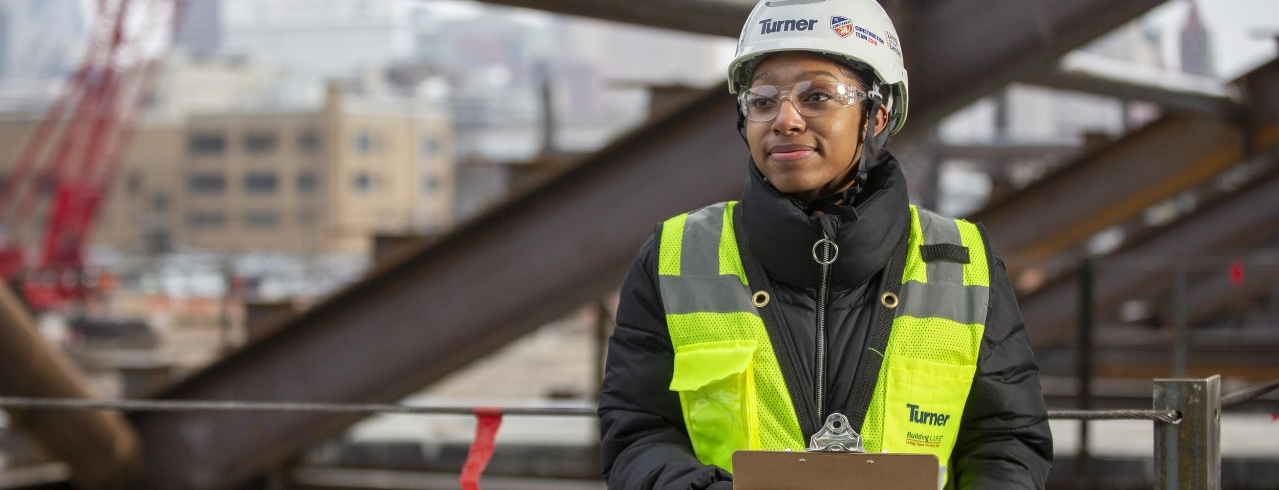 UC students shown here during their Co-op shoot FC Cincinnati Turner Construction site downtown, Cincinnati. UC/ Joseph Fuqua II