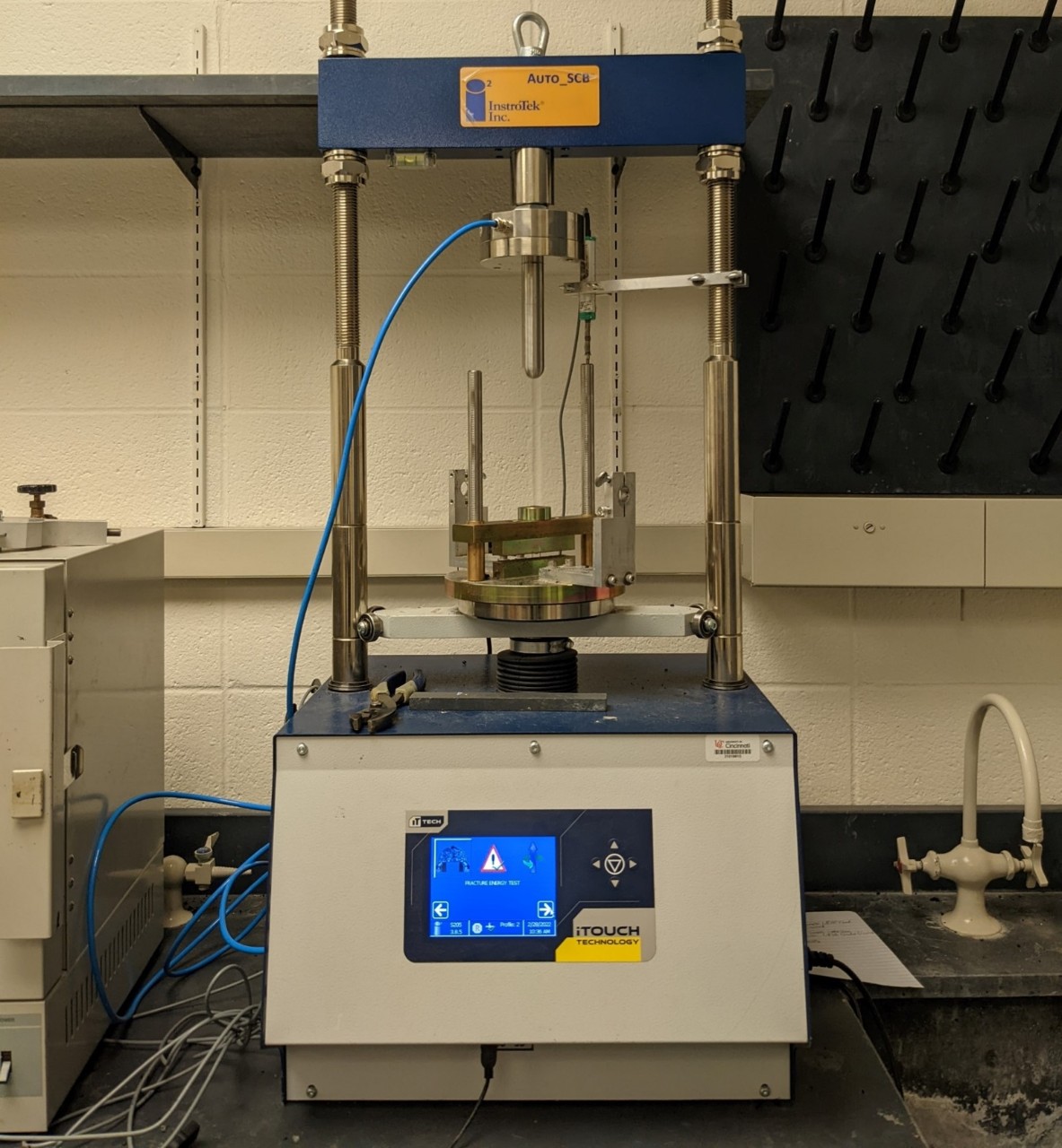 Image of infrastructure material testing facilities at the Center for Smart, Sustainable, and Resilient Infrastructure