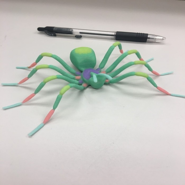 3D printed colorful spider
