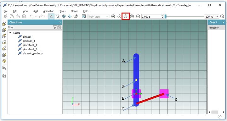 Figure 36: Interface of the PLM assembly animation window