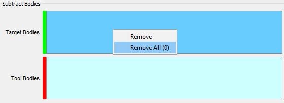 Remove all components in target and tool bodies