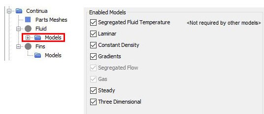 Set the physics models for “Fluid”