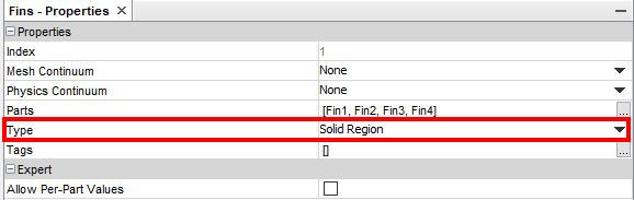 Change the type of the region