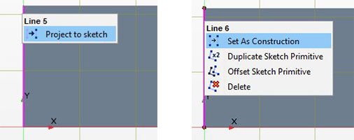 Project the line and set it as a construction line