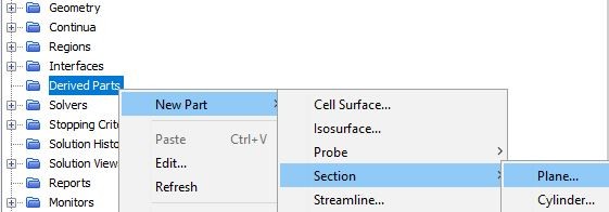 Create a section plane at the middle of the fin height
