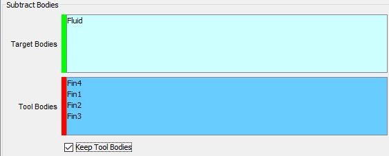 Set the target and tool bodies