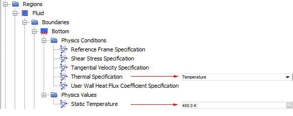 Set the constant temperature boundary condition