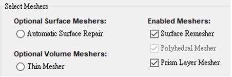 Mesh model selection