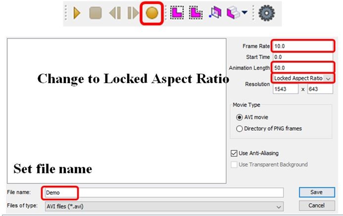 Recording the animation into a video file