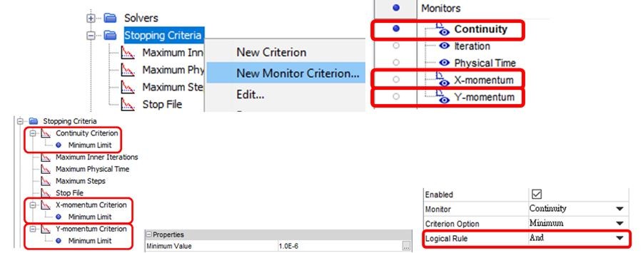Setting up the stopping criteria