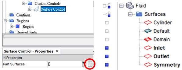 Selecting surfaces for custom mesh control