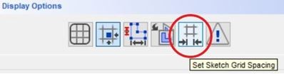 Grid spacing adjustment of the sketch