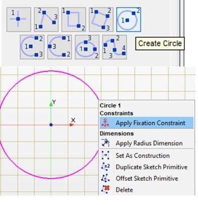 Create a circle in sketch